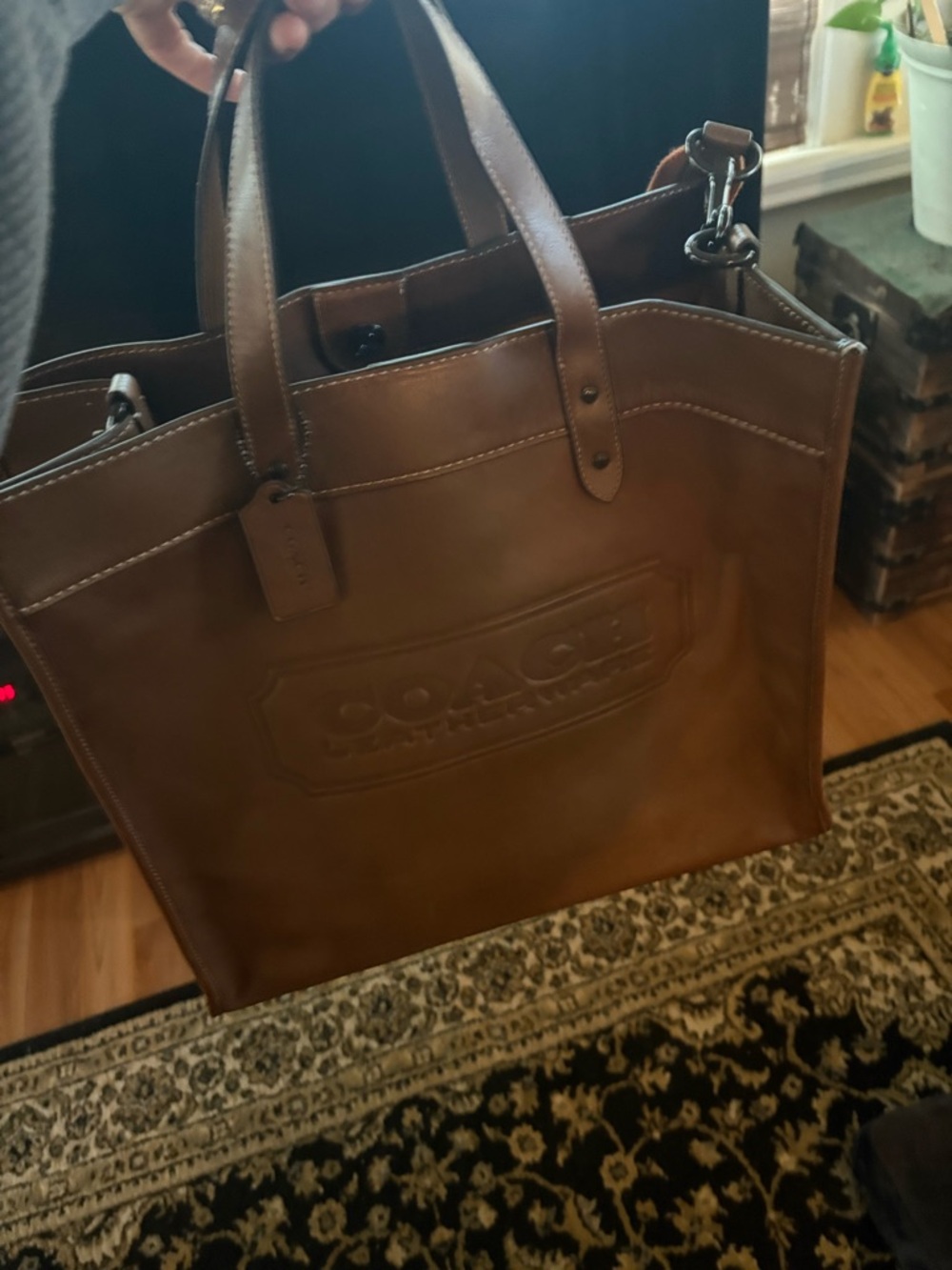 Coach Brown Leather Field 40 Embossed Tote with Adjustable Strap - Picture 11 of 12